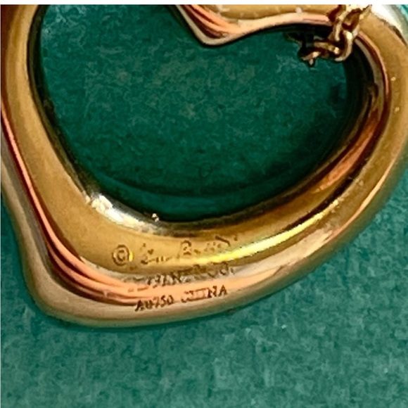 Tiffany gold turquoise 11 mm heart charm - Picture 9 of 12